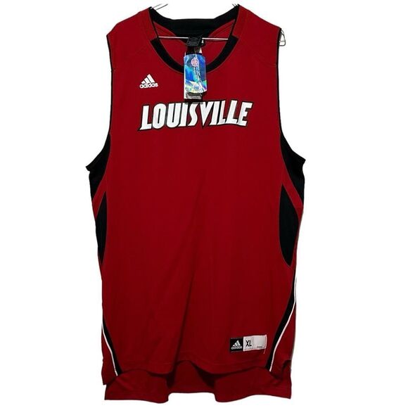 NWT! Louisville Cardinals adidas Red Basketball Jersey - Men's Size XL - Picture 1 of 6